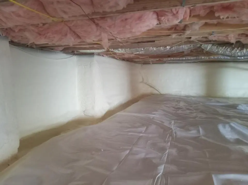 Crawl space encapsulation with closed-cell spray foam for Roof Waterproofing in Long Beach